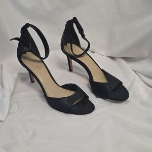 Via Spiga Black Ankle Strap Heels